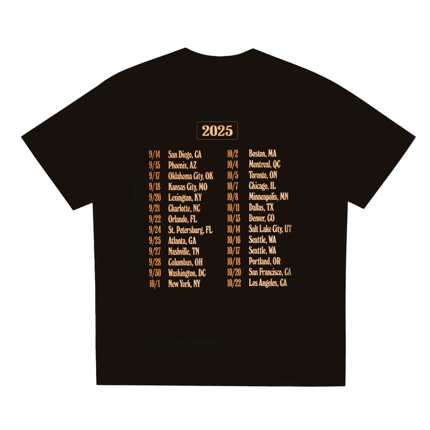 Zach Hood 2025 Tour T-Shirt